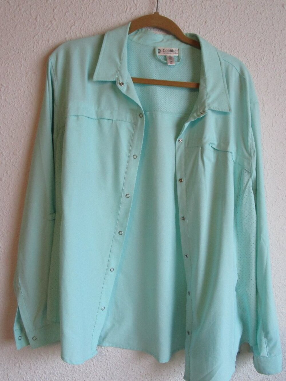 Coolbar UPF 50+ long sleeve shirtjacket size XXL lightwt turquoise color.